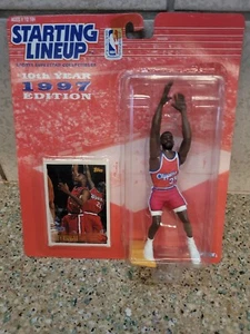 LOY VAUGHT Starting Line Up L.A. ClippersCard & Basketball Figure Kenner 1997 - Picture 1 of 11
