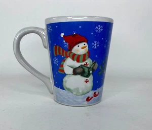 Studio 33 SNOWMAN Mug/Cup Christmas Caroling Singing snow redbirds - Picture 1 of 10