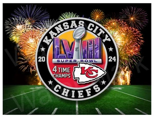 Kansas City Chiefs Super Bowl 58 Champs 2024 9''x12'' Metal, Aluminum Sign - Picture 1 of 2