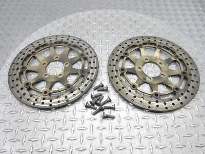 2000 00-01 Kawasaki ZX900 ZX9R Front Left Right Brake Rotor Disc Pair - Image 1 of 4
