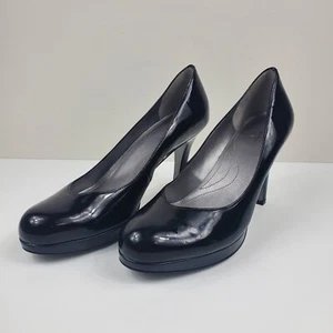 Tahari Lonnie Pumps Size 9.5M Black Patent Round Toe High Heels - Picture 1 of 17