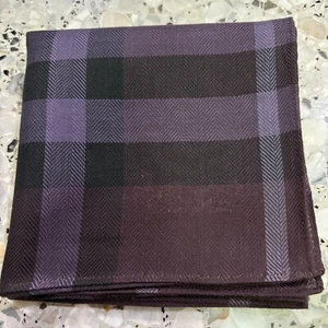 CLASSIC MEN HANDKERCHIEF COTTON PURPLE PLAID & CHECK POCKET SQUARE 19" ART #M254 - Picture 1 of 5