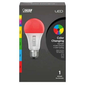 Feit Electric 4.5W Color Changing Party LED Light A19 Bulb Medium Base - Picture 1 of 4