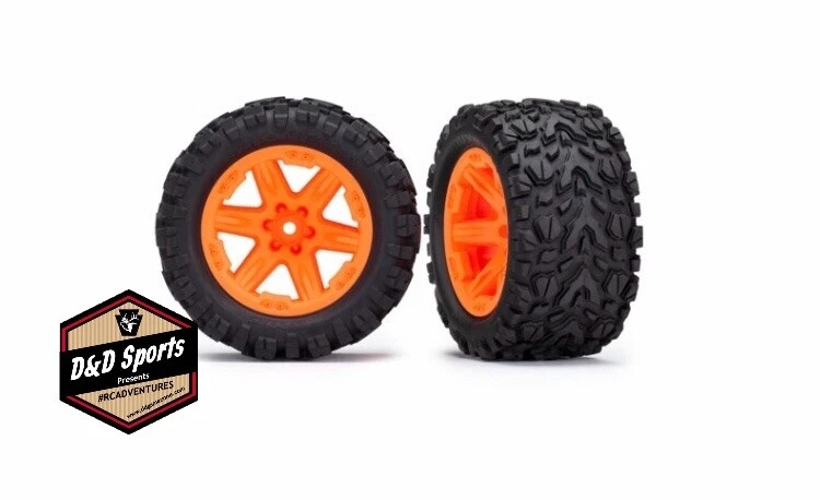 Neumáticos montados Traxxas 6774A ruedas Talon Extreme 2,8" (2) Rustler 4X4 naranja Foto 1 de 1