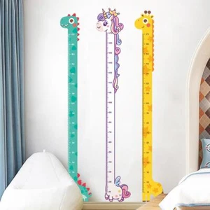 Kids Height Chart Wall Sticker Unicorn Dinosaur Giraffe Room Decor Ruler - Picture 1 of 12