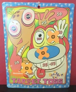 Vintage - 1994 Nickelodeon Magnetic Target Toss - Ren & Stimpy - 3 Throwing Disc - Picture 1 of 12