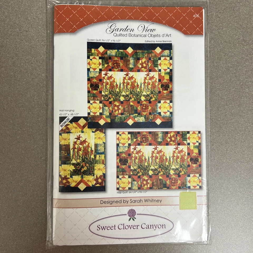 Sweet Clover Canyon Garden View Quilt Pattern Cherry Blooms Queen Size Quilt Nap - Image 1 of 3