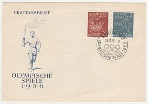 FDC Germany DDR, 1956. Berlin. Olympische Spiele Melbourne 1956 First Day   - Picture 1 of 3