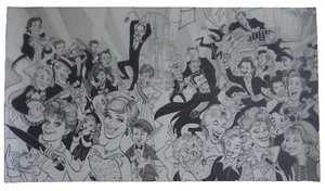 d23 EXPO 2017 PRINT DISNEY MOVIE ACTOR CARICATURES POSTER BLACK & WHITE neocurio - Picture 1 of 11