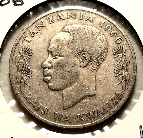 1966  Tanzania  1  Shilingi Coin - KM#4-  Combined Shipping  - (INV#4957) Cover