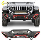 Front Bumper With Winch Seat For 2007-2022 Jeep Wrangler Jk/Jl Black Textured
