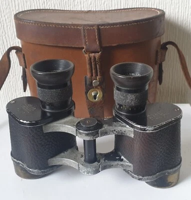 Carl Zeiss Jena Binoculars Telex 6x24 Original Case 1920's Serial # 1241666 Rare - Image 1 of 4