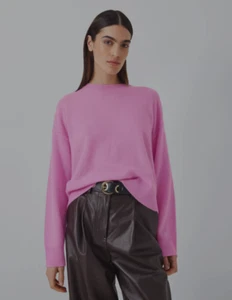 John Lewis Cashmere Boxy Fit Jumper, Pink, UK 12, RRP £99 - Picture 1 of 13