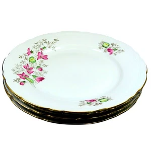 Gebruder Benedikt Wild Flower Set of 4 Bread & Butter Plates Czechoslovakia JRB - Picture 1 of 6
