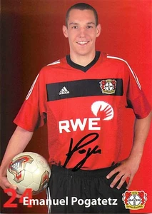 Emanuel Pogatetz Original Autogrammkarte Bayer Leverkusen - ca.11cm x 15cm - Bild 1 von 2