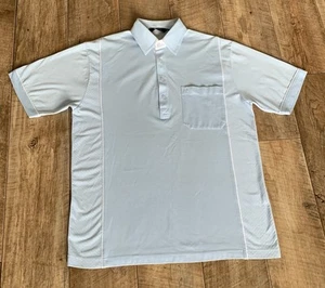 Gabicci Polo Shirt Mens Medium Light Blue Short Sleeve Collared Cotton Blend - Picture 1 of 13