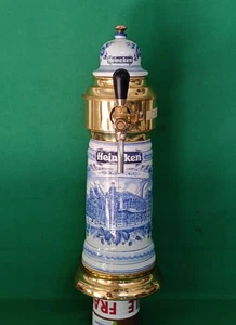 SPILLATORE A COLONNA BIRRA VINTAGE BIRRA HEINEKEN CERAMICA E OTTONE. DA13 - Foto 1 di 19