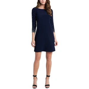 MSK Womens Beaded Above Knee Long Sleeves Sheath Dress M NEW $79 3013418K - Picture 1 of 3