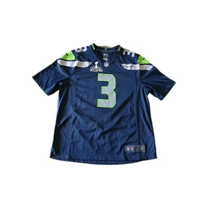 Maglia NFL Seattle Seahawks Russell Wilson uomo Nike On Field SB 48 XLVIII XL - Foto 1 di 6