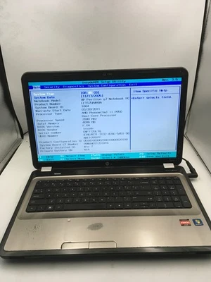 HP PAVILION G7 1075DX - BOOTS TO BIOS - AMD PHENOM II P650 - 4GB RAM - READ - BB - Image 1 of 4