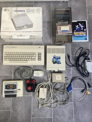 Retro Commodore C64 Brotkasten, neues Dual Netzteil, 5 1/4 Floppy, Datasette - Bild 1 von 4