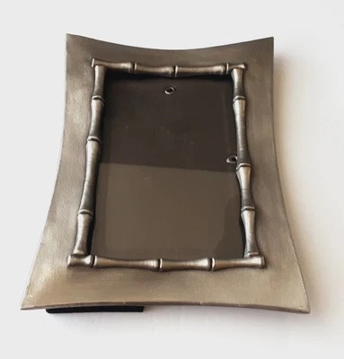 FETCO Pewter 5x7 Picture Frame Modern Bamboo Edged Look  - Image 1 of 4