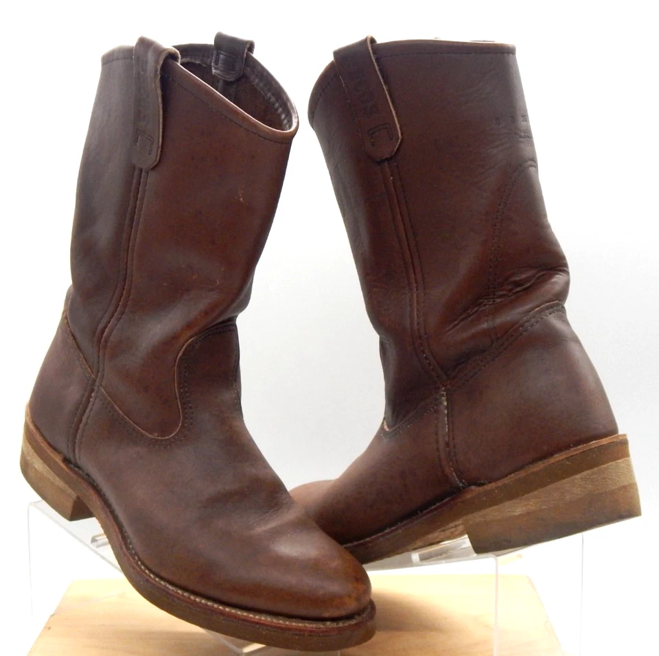 Botas Pull-On Red Wing Pecos Nail Seat Cuero Suave Puntera Marrón Talla 8 D Hechas en EE. UU. Foto 1 de 4