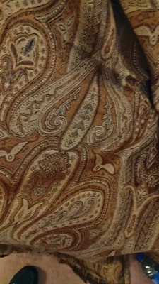 Cobertor de lã com franjas marrom floral 70X53” - Imagem 1 de 4