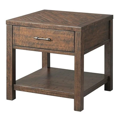 Bowery Hill End Table Nightstand Bedside Square in Solid Wood - Unfinished - Image 1 of 4