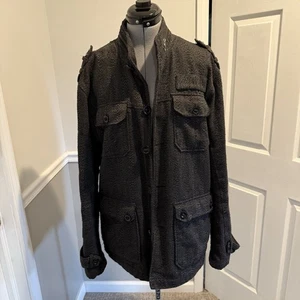 Buckle BKE Jacket Mens Medium Gray Wool Blend Western Cowboy Lined Snap, Zip, M - Picture 1 of 8