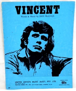 Vincent 1971 Sheet Music Don McLean Australian Print - Picture 1 of 5