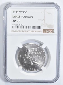 MS70 1993-W James Madison Commemorative Half Dollar NGC *4212 - Picture 1 of 5