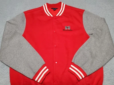 Hornady Sport-Tek Varsity Letterman Jacket Men’s XL Red Gray Snap Front - Image 1 of 4
