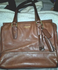 Authentic COACH Legacy Candace Carryall Satchel Shoulder Bag Leather Red 19891 - Picture 1 of 4