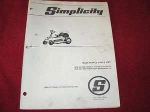 Simplicity Wonder Boy 808 Dealer's Parts Book - Imagen 1 de 1