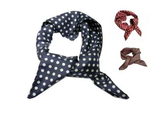 Foulard uomo di seta fazzoletto da collo blu bordeaux nero a pois bianchi - Zdjęcie 1 z 7