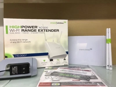 Amped Wireless REA20 700mW High Power AC1200 Dual Band AC Wi-Fi  Extender (O3) - Image 1 of 4