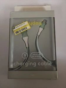 Heyday Micro USB to USB-A Braided Cable - 6ft, Teal/White - Picture 1 of 2