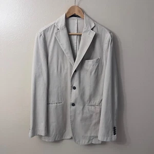 Blazer Paoloni Para Hombre Algodón Beige Sin Forro Mangas Largas Multibolsillos Talla 50 - Imagen 1 de 17