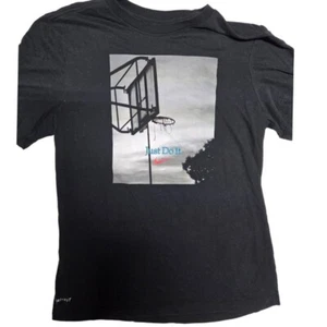 Nike Dri-FIT Basketball Graphic Tee Just Do It Black T-Shirt Medium - Picture 1 of 6