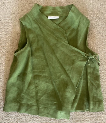 BRYN WALKER Green 100% Linen - Koryo Vest Women’s S - Image 1 of 4