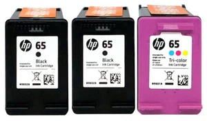HP 65 czarny/65 kolorowy wkład atramentowy combo 3-pak N9K02AN N9K01AN - Zdjęcie 1 z 1