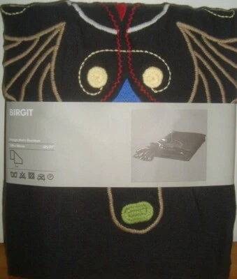 NEW 100% Wool Throw 47 x 71" Birgit* Scandinavian Pattern w/ Fringes Embroidery  - Image 1 of 4