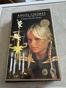 NEW Original Swedish Design Christmas Angel Chimes Brass Plated Steel -4 Candles - Picture 1 of 5