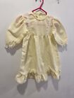 Vintage Yellow Dress/nightgown Toddler Ruffled Bottom And Lace Trimmings Buttons