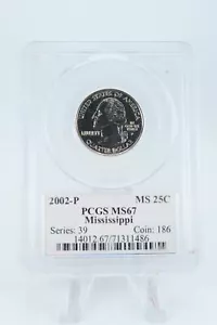 2002-P PCGS MS67 Mississippi State Quarter Business Strike 25C - Picture 1 of 2