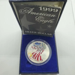 1999 American Eagle Silver Dollar Full Color w/COA in original packaging - Picture 1 of 4