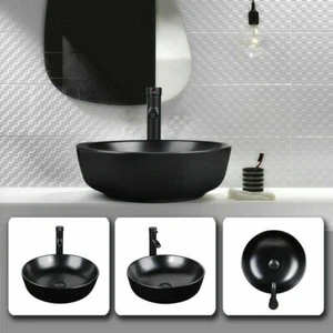 Combo de grifo de lavabo de baño con drenaje emergente negro - Imagen 1 de 8