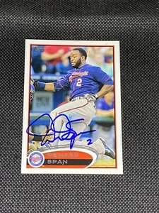 Denard Span Minnesota Twins Signed Auto 2012 Topps Card #179 ~ COA - Picture 1 of 3