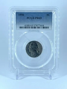 PR65 1956 JEFFERSON NICKEL PCGS GRADED 5C PROOF RARE COIN LIBERTY US PR 65 - Picture 1 of 2